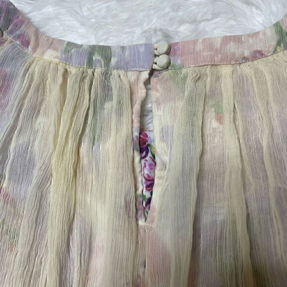 HD in Paris Anthropologie Floral Yellow Ombre Dress Size 12 Summer - Picture 11 of 11